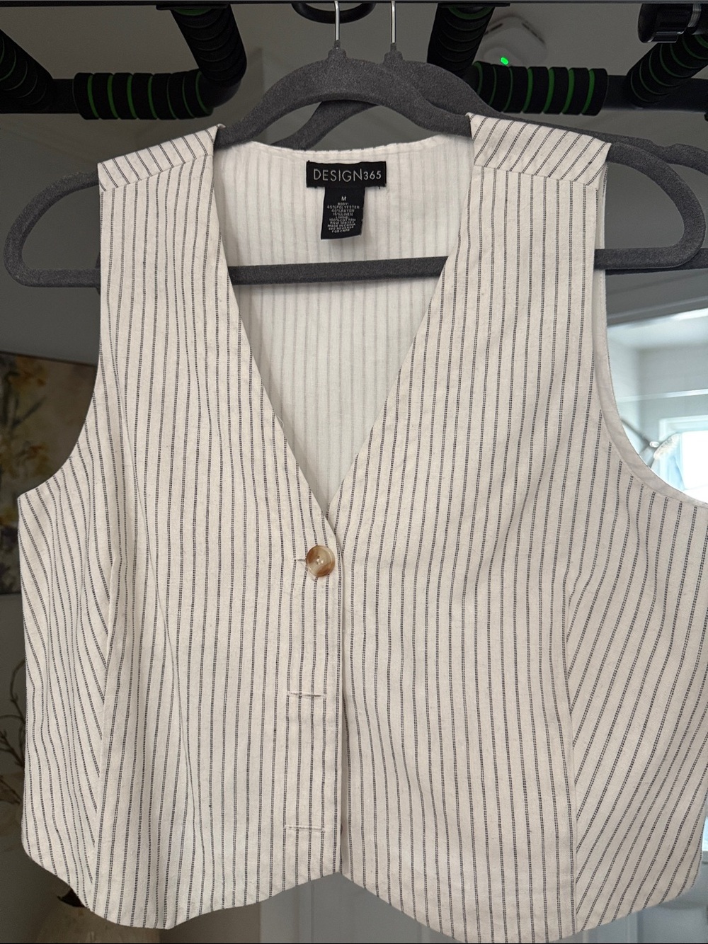 Design365 Cream Pinstripe Vest